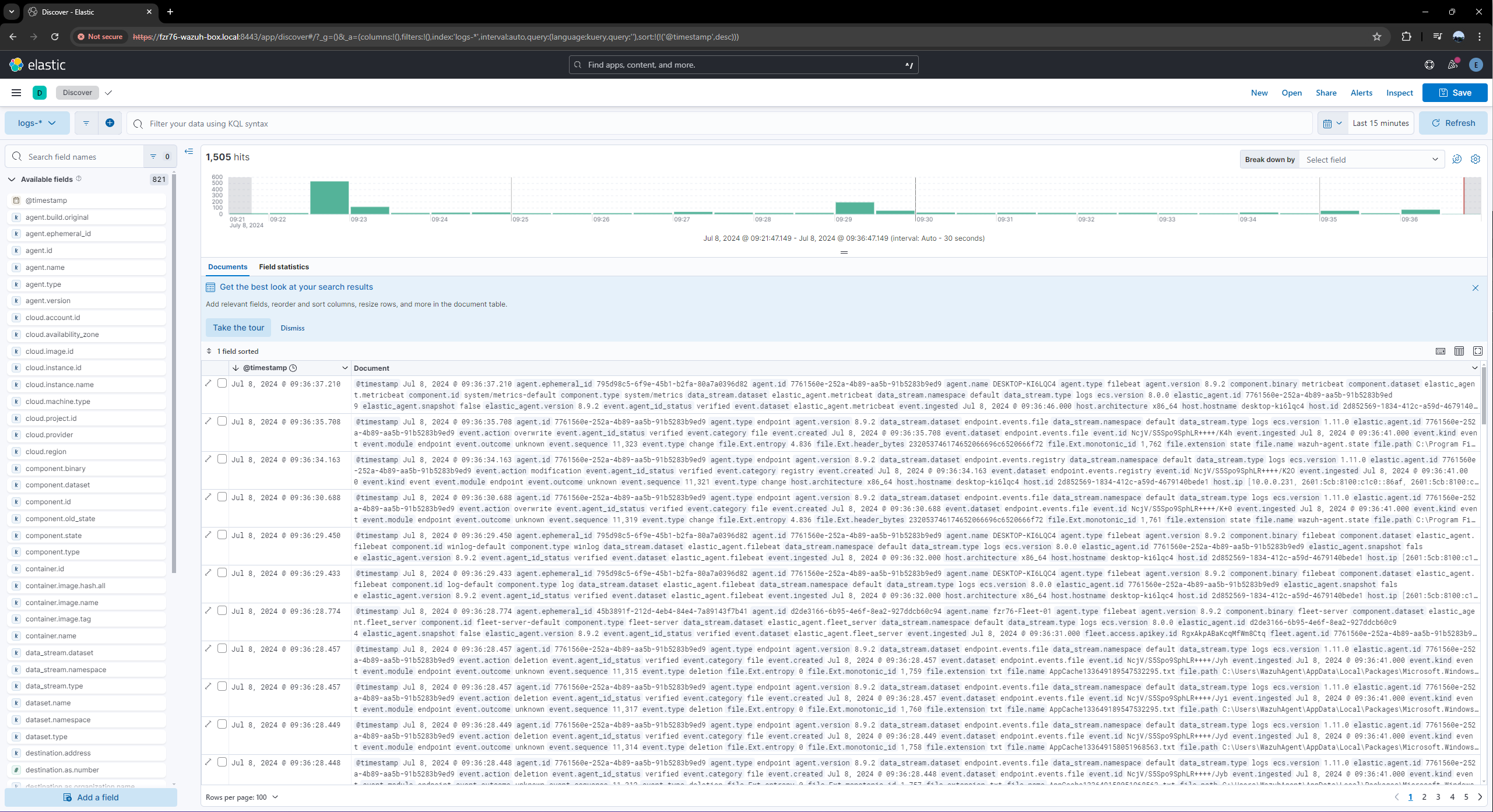 Image showing Logs from Elasticsearch