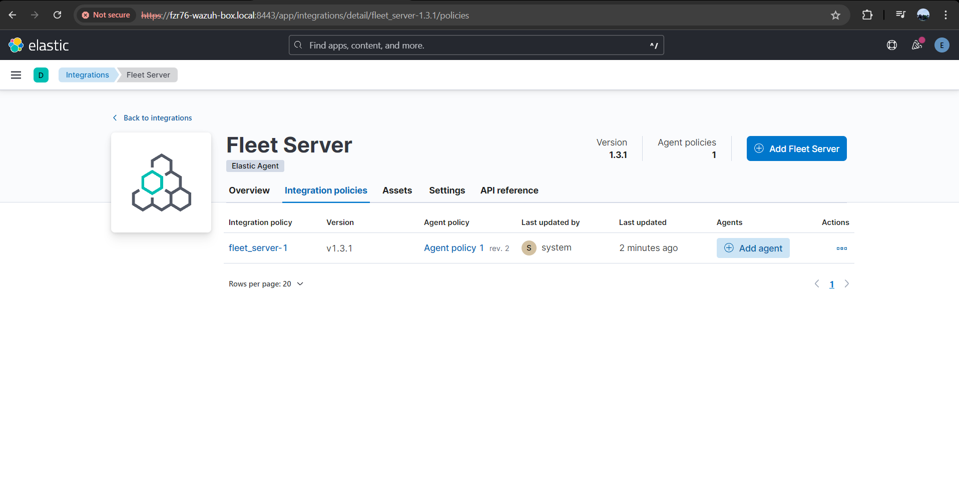 Image showing Fleet server agent