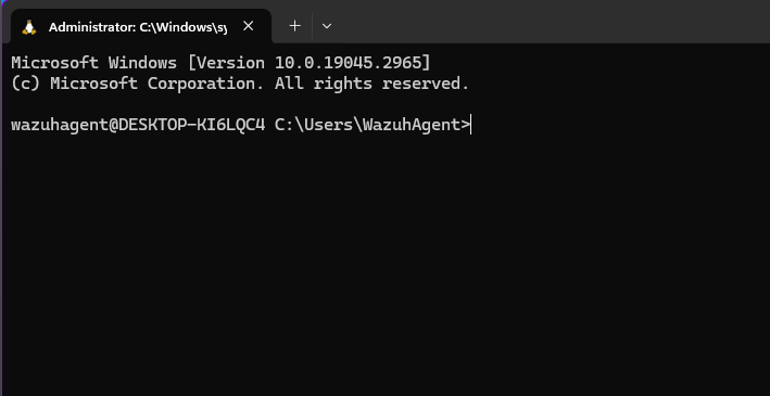 Image of successfully SSH into Wazuh Agent Machine